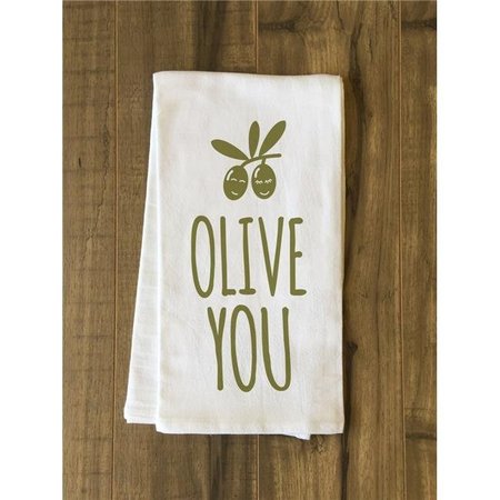 ONE BELLA CASA One Bella Casa 75115TW Olive You Tea Towel - Green 75115TW